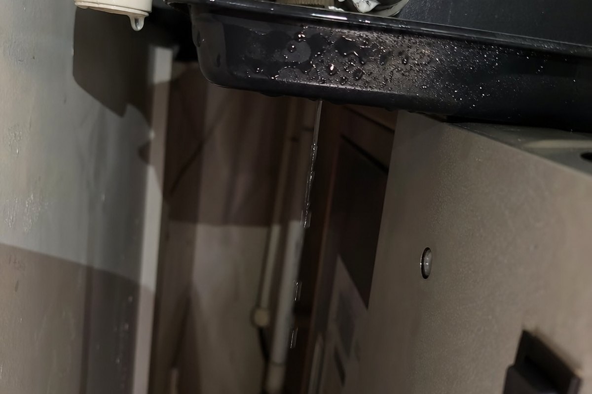 Water dripping from a Doral AC condensate drain line